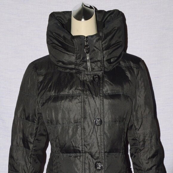 Hilary Radley Shiny Black Puffer Down Coat - XL - Picture 1 of 10